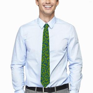 Bow Ties Green Plant Tie Leaf Print Daily Wear Neck Male Cool Fashion Necktie Accessories High Quality Graphic Collar