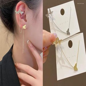 Dangle Earrings Fashion Korea Zircon Butterfly Ear Clip For Women Girls Non Piercing Cuff Ear-hook Party Wedding Jewelry Gifts