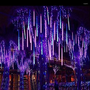 Strings Solar Meteor Shower Rain LED Fairy String Lights Festoon Street Garland Christmas Decorations For Home Outdoor Year Navidad