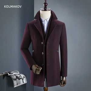 Misturas de lã masculina chegada jaqueta de inverno homens moda casaco de lã casual trench coat homens vestido jaqueta tamanho completo m3xl 230928