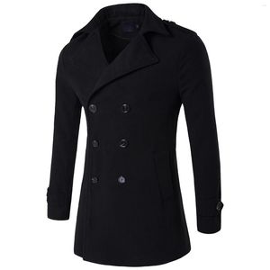 Płaszcze męskie 2023 Autumn and Winter British British średniej długości szczupłowy płaszcz z długim rękawem Wysokiej jakości wiatraka chaquetas