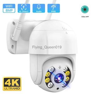 Obiektyw CCTV 4K 8MP bezprzewodowa kamera IP bezpieczeństwo Outdoor WiFi PTZ kamera 4MP HD automatyczne śledzenie wideo kamera CCTV P2P ICSEE App YQ230928