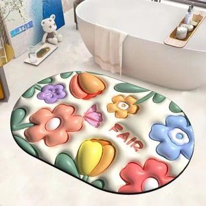 Bath Mats 3D Print Shower Carpets Anti-Slip Entrance Doormat Super Absorbent Bathroom Foot Mat Home Decor Kitchen Toilet Bathtub Rugs