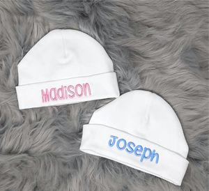 BeanieSkull Caps Embroidered Personalised Baby Hat Shower Gifts born Custom Any Name Infant Toddler Hospital Beanie 230927