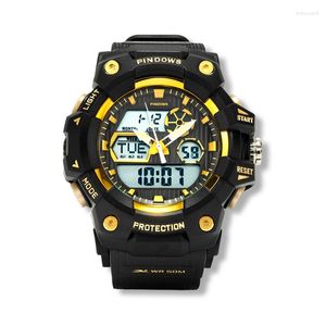 Wristwatches Waterproof Sport Wrist Watches Men Original Digital Multifunctional Electronic Hand Clock Boy Luminous Large Male