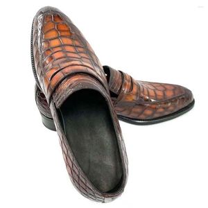 Sapatos de vestido Hongsen Masculino Homens Moda Escova Cor Crocodilo Barriga Negócios Puro Handmadesneaker