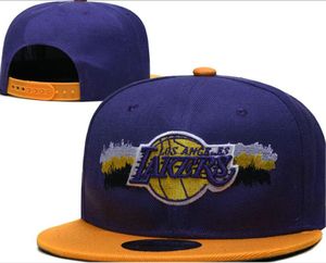 Американский баскетбол 2023 Лос-Анджелес LAL Snapback Шляпы 32 команды Роскошный дизайнер HOU OKC PHI LAC Casquette Спортивная шапка с ремешком на спине Регулируемая кепка A12