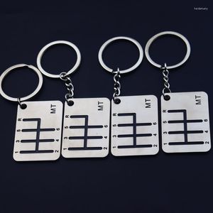 Keychains Fashion Alloy Creative Metal Keychain Square Gear Transmission Pendant Keyring Auto Refitting Partment Bag Car Key Holder Chain