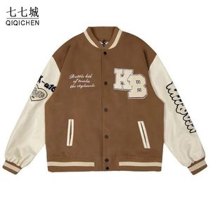 Herrjackor varsity jacka män kvinnor vår bokstav flockar bombplan jackor hip hop casual streetwear casual college baseball coat höst 230927