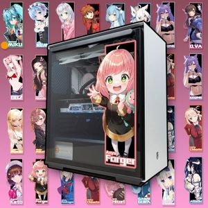 Wall Stickers Anime Decals for PC Case Glass Cartoon Decor Sticker Computer Side 230927