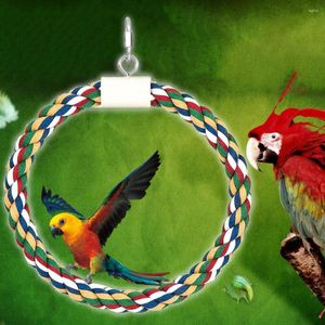 Other Bird Supplies Hanging Pet Parrot Cotton Rope Circle Ring Stand Swing Cage Chew Play Toy