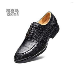 Sapatos de vestido Kexima crocodilo homens negócios britânico apontou pé masculino lace-up
