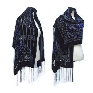 Sciarpe Inverno Velluto Nero Sciarpa di Seta Scialle Ladys Classis Hijab Musulmano Regalo Per Le Mamme Usura Quotidiana Poncho Partito Pashmina 230927