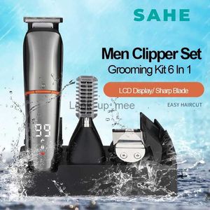 Elektryczna golarka elektryczna do mycia golarki elektryczna Electric Razor Hair Clipper Cuting Shaving Maszyna do golenia dla mężczyzn Broda Trimmer w mokre sucha podwójne użycie YQ230928