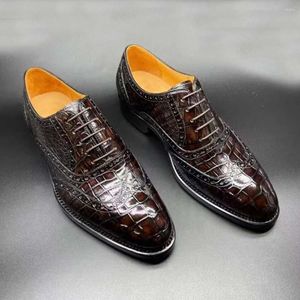 Dredqss Sapatos Yinsdqhang Brushdq Cor Homens Madqle Formal dqCrocodiledq Couro