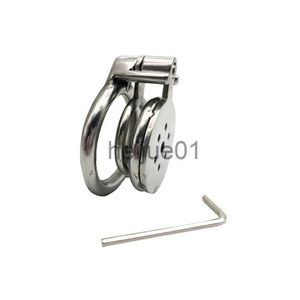 Bondage Super Small Stainless Steel Male Chastity Device Cock Cage With Anti-off Ring Catheter Penis Rings BDSM Adult Sex Toys For Man x0928