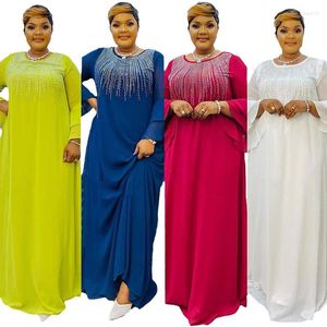 Ubranie etniczne afrykańskie eleganckie impreza wieczór maxi sukienka Kobiety szyfon Abaya Dubai muzułmańskie długie szaty Dashiki moda