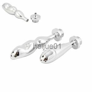 Bondage Metal Anal Enema Shower Anal plug With Hole Body Cleaning Tool Bidet Faucet Vagina Cleaner Butt Plugs Adult Sex Toys For Couple x0928