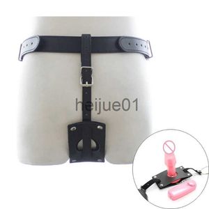 Bondage PU Leather Vibrating Butt Plug Harness Male Chastity Belt Panties Device with Vibrator Anal Plug Thong for Women Men Sex Toys x0928