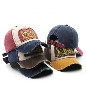 Top Caps Moda Vintage Yıkanmış Sıkıntılı Pamuklu Dad Beyzbol Kapağı Ayarlanabilir Kamyoncu Unisex Hats Kişiselleştirilmiş Şapka X0928