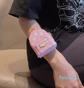 Mini Bracelet Bags Flower Bag Genuine Leather Ladies Travel Wallet Coin Purse Hardware Zipper Party Palm Springs Pouch