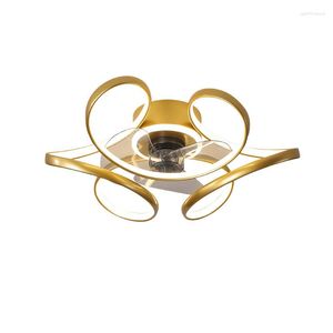 Ceiling Lights Nordic Bedroom Decor Black/White/Gold Led Fan Lamp Dining Room Fans With Remote Control For Living