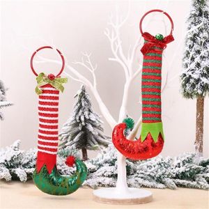 Christmas Decorations Creative Ornaments Garland Door Knocker Window Decoration Elf Foot Tree Navidad303p