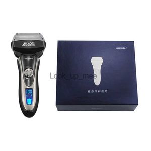 Elektrisk rakapparat Kemei Electric Shaver 4 Bladhuvuden Våt torrt för män Ansiktsuppladdningsbart ömsesidigt skägg Razor Professional Shaving Machine F35 YQ230928