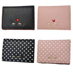 modedesigner plånbok kvinnor korthållare mini plånböcker mynt handväska läder kärlek hjärtat prick