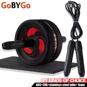 Pinces à main 2 en 1 Ab Roller Corde à sauter sans bruit Roue abdominale Ab Roller avec tapis pour bras taille jambe exercice gymnase équipement de fitness 230927