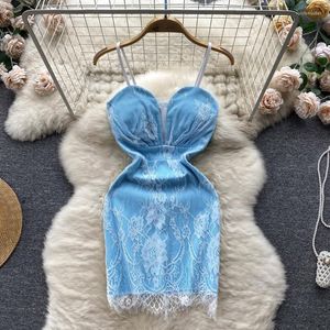 Повседневные платья Летний дизайн Sense Pure Style Сексуальная пряная девушка Slim Fit Show Wrap Hip Lace Bra Strap Dress Trend Trend