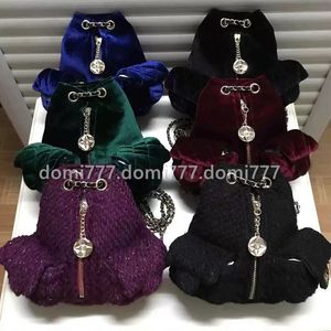 Borsa a tracolla mini zaino da donna a forma di rana lavorata a maglia/velluto