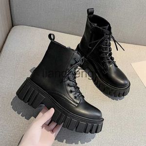 Boots Europe 2022 New Mid-heel Boots Women's Comfortable Fashion Ankle Woman Platform Boots Lace-up Short Boots Shoes Ladies Classics x0928