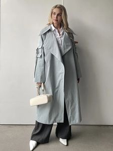 Womens Trench Coats Spring Autumn Designer Korea Windbreaker Maxi Long Coat Cotton Ytterkläder 230927