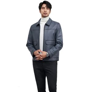 Men's Leather Faux Natural Genuine Clothes Jacket Coat Sheepskin Lapel Fall Winter Trend Single Fur jaqueta de couro 230927