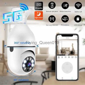 CCTV Lens 5G WiFi E27 Bulb Camera HD 1080p Night Vision 360 Panoramic Wireless Camera Surveillance Home Security Protection Monitor Cam YQ230928