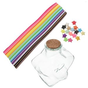 Storage Bottles 1 Set Origami Star Paper Strips With Bottle Fortunate Stars