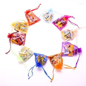 Presentförpackning grossist organza väskor 11x16 cm dragbara bröllopspåsar 300 st/parti