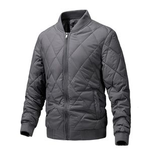 Мужские куртки, зимняя куртка, мужская сетчатая прессованная легкая куртка с бейсбольным воротником, винтажная повседневная повседневная куртка с длинным рукавом 230927