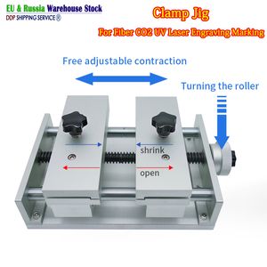 Micro Adjustable Desktop Movable Clamp Jig For Fiber CO2 UV Laser Engraving Marking Cutting Machine Use Big Small Size With Tray