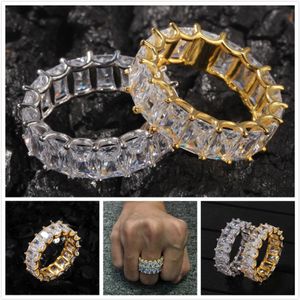 Personlig 925 Sterling Silver Blingbling CZ Cubic Zirconia Wedding Engagement Band Ring For Par Hip Hop Rapper Jewely Lover246d