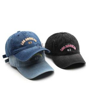 Ball Caps Vintage sıkıntılı pamuklu baba şapka beyzbol şapkası kamyoncu unisex şapkalar kişilik yıkanmış denim yumuşak üst harf işlemeli kap x0928