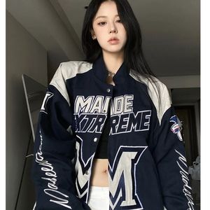 Kobiety Blends Deeptown Racer Baseball Jacket Woman American Vintage Ogabrywa Koreańskie Kurtki wyścigowe HARAJUKU Bombowce 230927