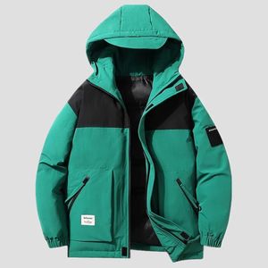 Mens Down Parkas Winter Jacket Zapip Streetwear Windproof Fashion Hooded Parkers Men Gruby Bawełniał termiczny płaszcz 230927