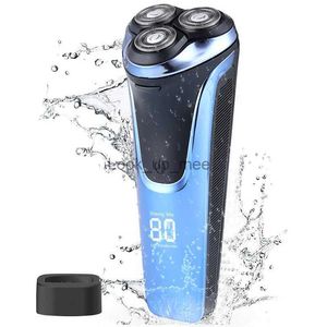 Electric Shaver Hatteker Electric Razor Mens Electric Shaver med Pop-Up3D uppladdningsbar Rotary Shaver Razorwet Dry FK-375 YQ230928