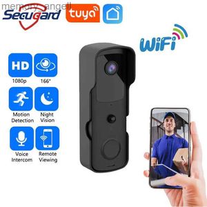 Campainhas Tuya WiFi Campainha de vídeo ao ar livre à prova d'água 1080P HD Câmera Campainha Vídeo porteiro APP Monitoramento remoto Detecção de movimento IR YQ230928