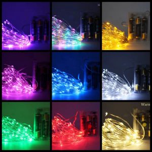 Umlight1688 Batteriebetriebene 10 m lange 100 LEDs Micro-LED-Kupfer-Silberschnur-Draht-Lichterkette, Weihnachtslichterkette aus Kupfer, LL