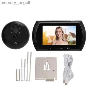 Campainhas visualizador de porta de vídeo 2MP 1080P noite antifurto 170 graus grande angular 4,5 polegadas display LCD campainha eletrônica com olho mágico para casa YQ230928