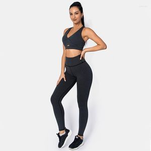 Ensembles actifs de Yoga pour femmes, Leggings taille haute, combinaison de sport, soutien-gorge, pantalon, énergie, sans couture, 2 pièces