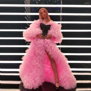 Casual Dresses Fluffy Tulle Jacket Long Extra Puffy Women Robe Party Dress Custom Made Tiered Ruffles Chic Kimono Po Shoot Ball Gown